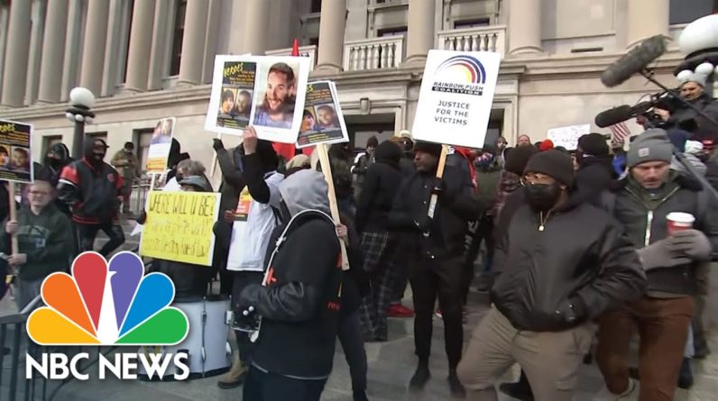 Protesters Gather Outside Courthouse Awaiting Verdict In Rittenhouse Trial